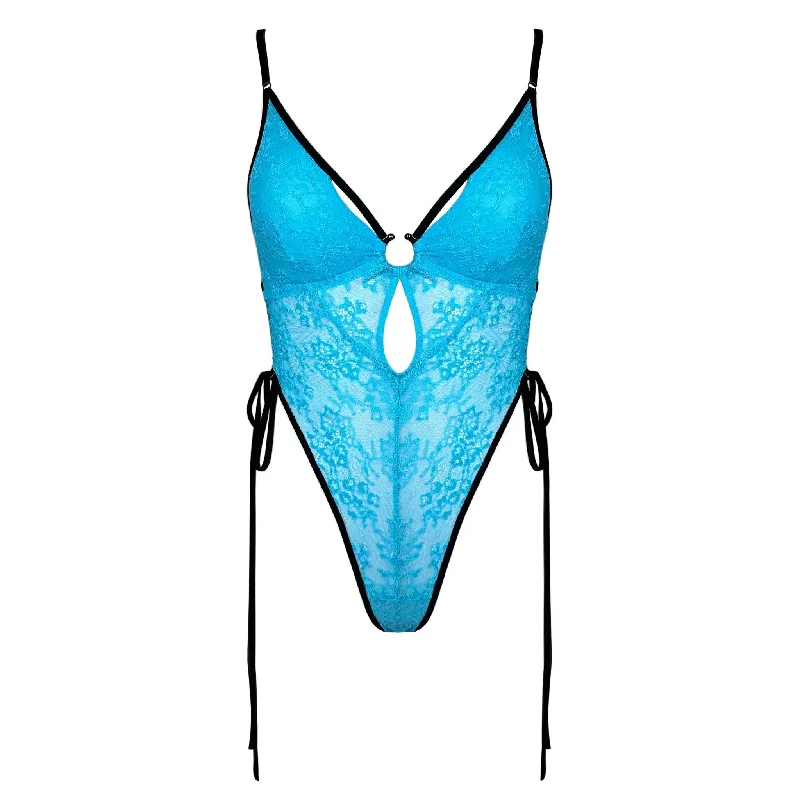 Amphitrite Side Tie Bodysuit Blue Flame