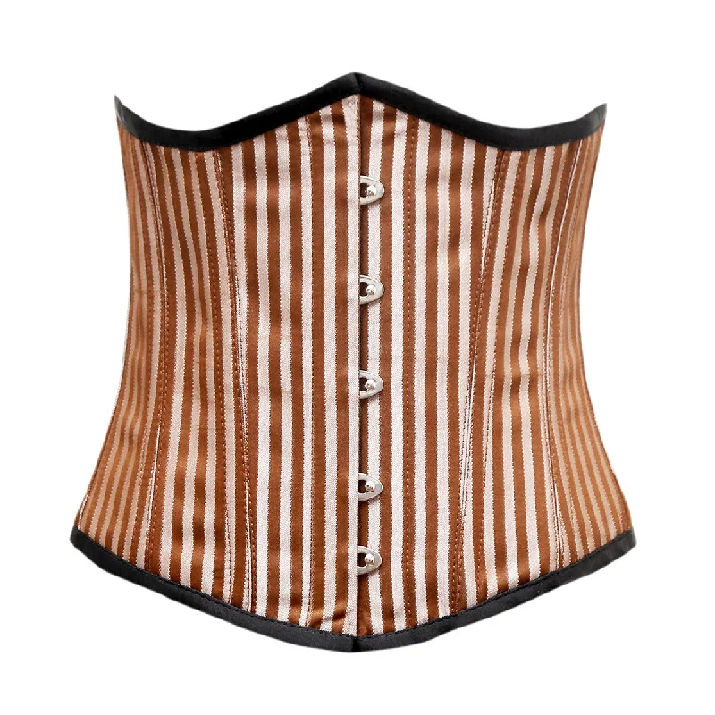 Drouin Brown Silver Brocade Underbust Corset