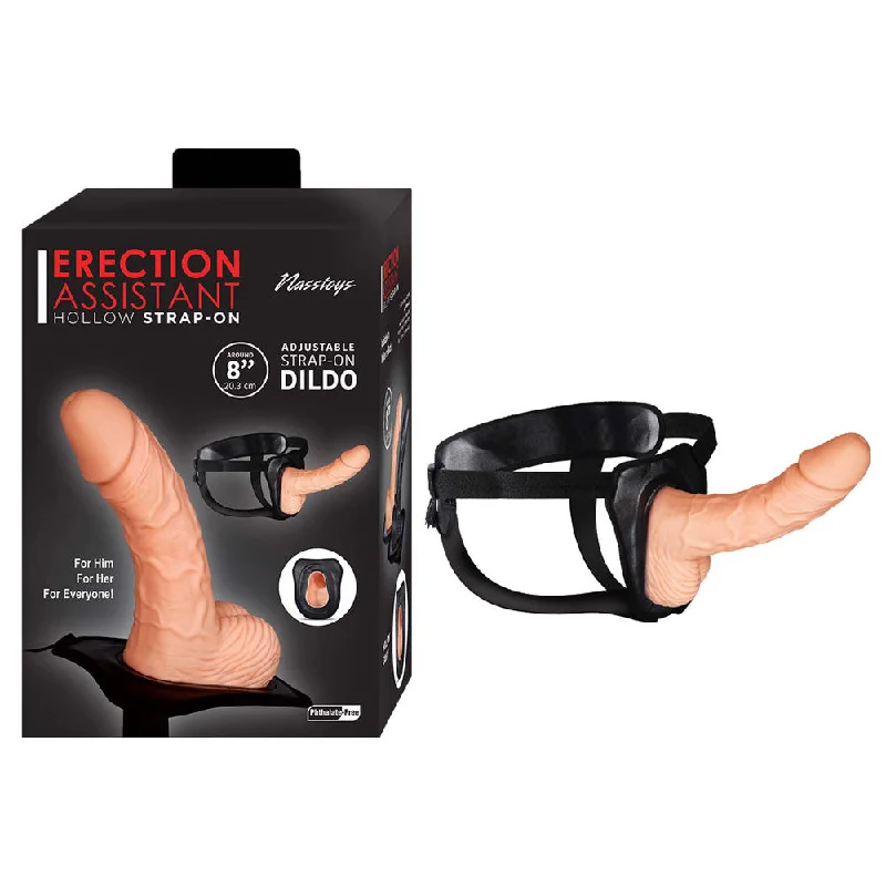 Erection Assistant Hollow Strap On 8'' White