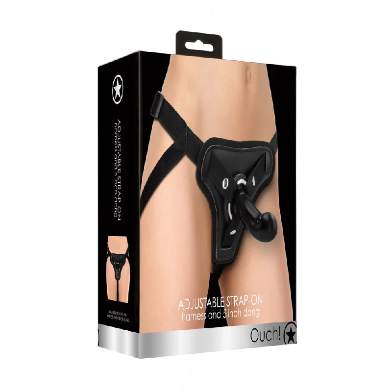 Ouch! Adjustable 5" Strap-On Set Black