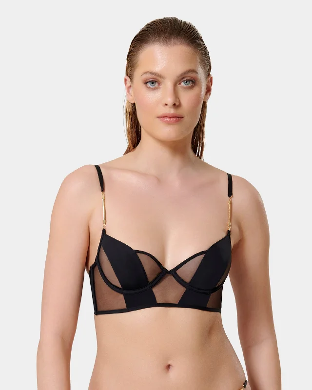 Raine Wired Longline Bra Black 