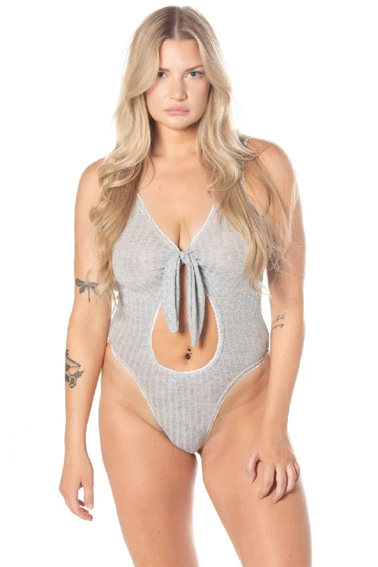 Rts heather cut it out thong bodysuit