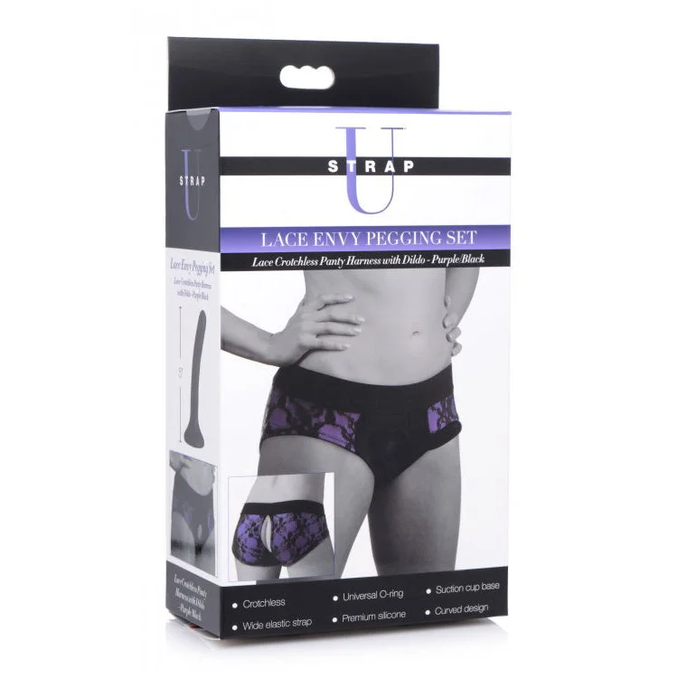 Strap U Lace Envy Pegging Set Purple/Black