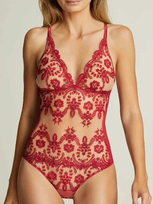 Tuscan Holiday Bodysuit in Red Myrtle