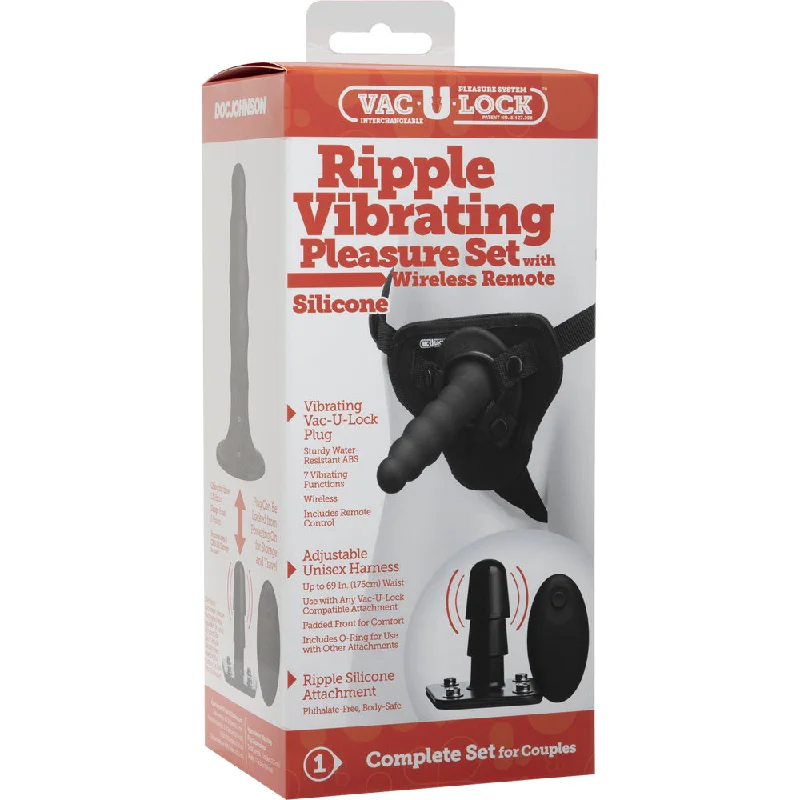 Vac-U-Lock Ripple Pleasure Set Vibrating Black