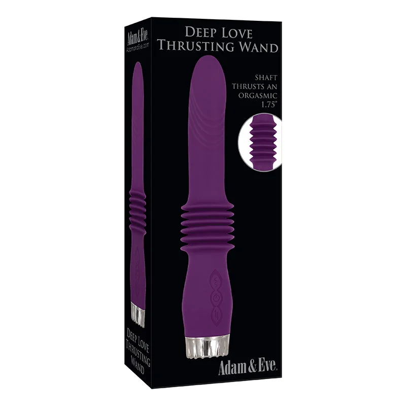 Adam & Eve Deep Love Rechargeable Silicone Thrusting Vibrator Purple