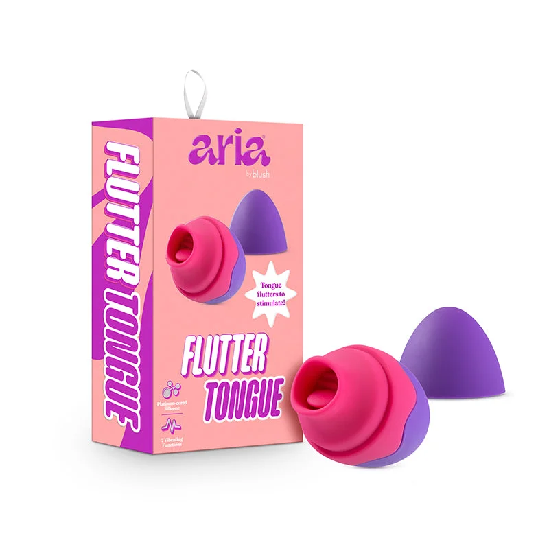 Blush Aria Flutter Tongue Rechargeable Silicone Flicking Vibrator Purple