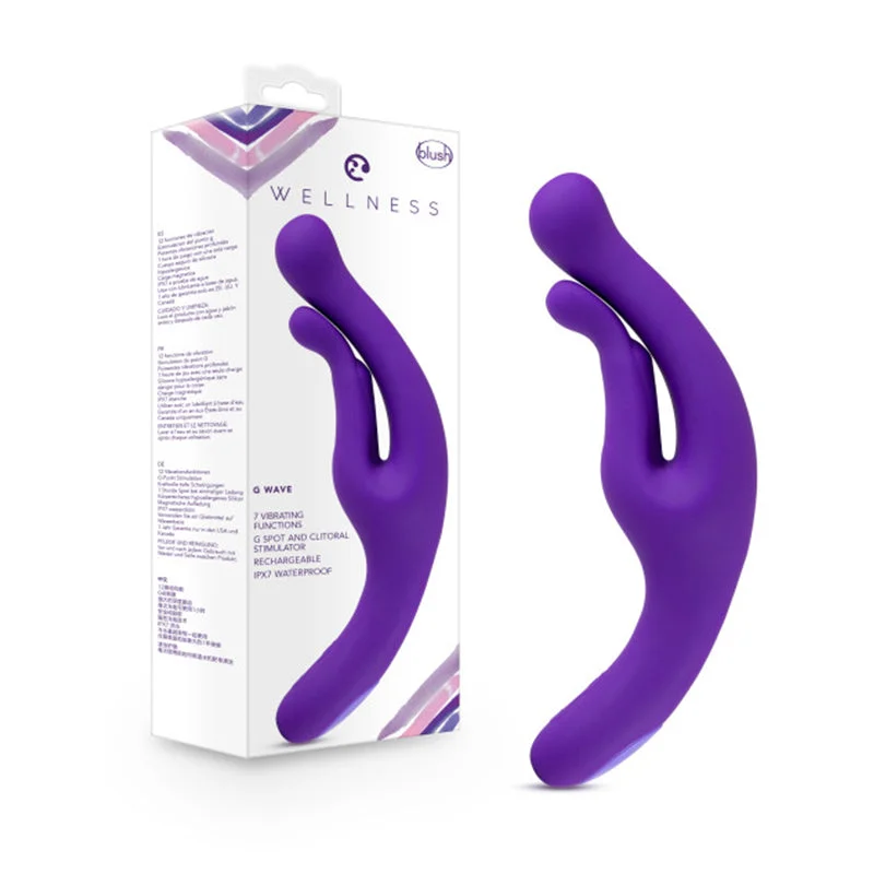 Blush Wellness G Wave Rechargeable Silicone Dual Stimulation Vibrator Purple