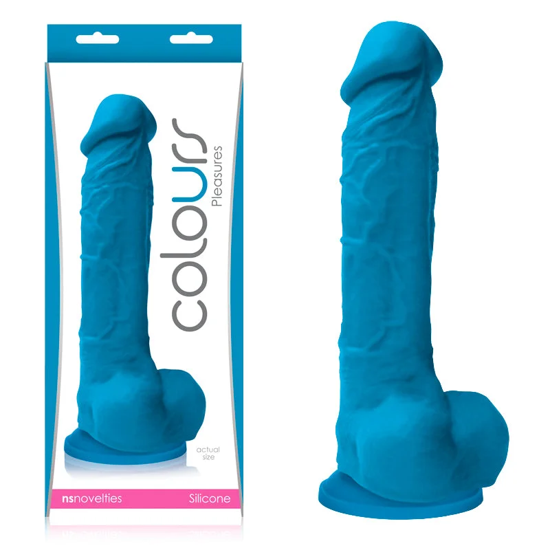 Colours Pleasures 8 inches Silicone Dildo - Blue