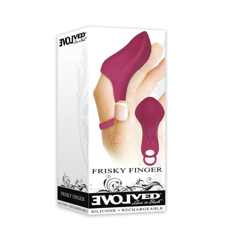 Evolved Frisky Finger Rechargeable Silicone Finger Vibrator Burgundy