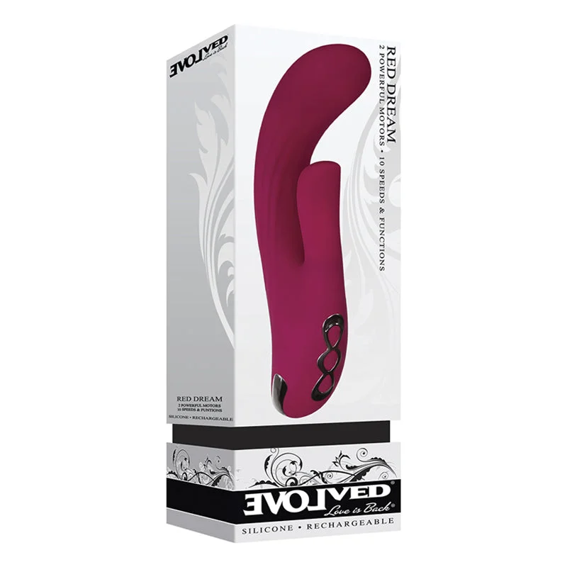 Evolved Red Dream Rechargeable Silicone Dual Stimulator