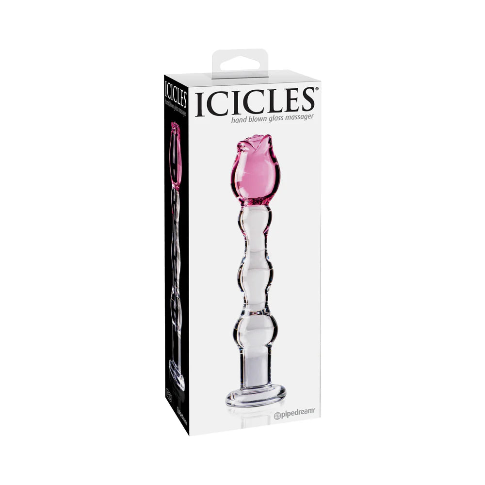 Icicles No. 12 Glass Massager with Rose Head