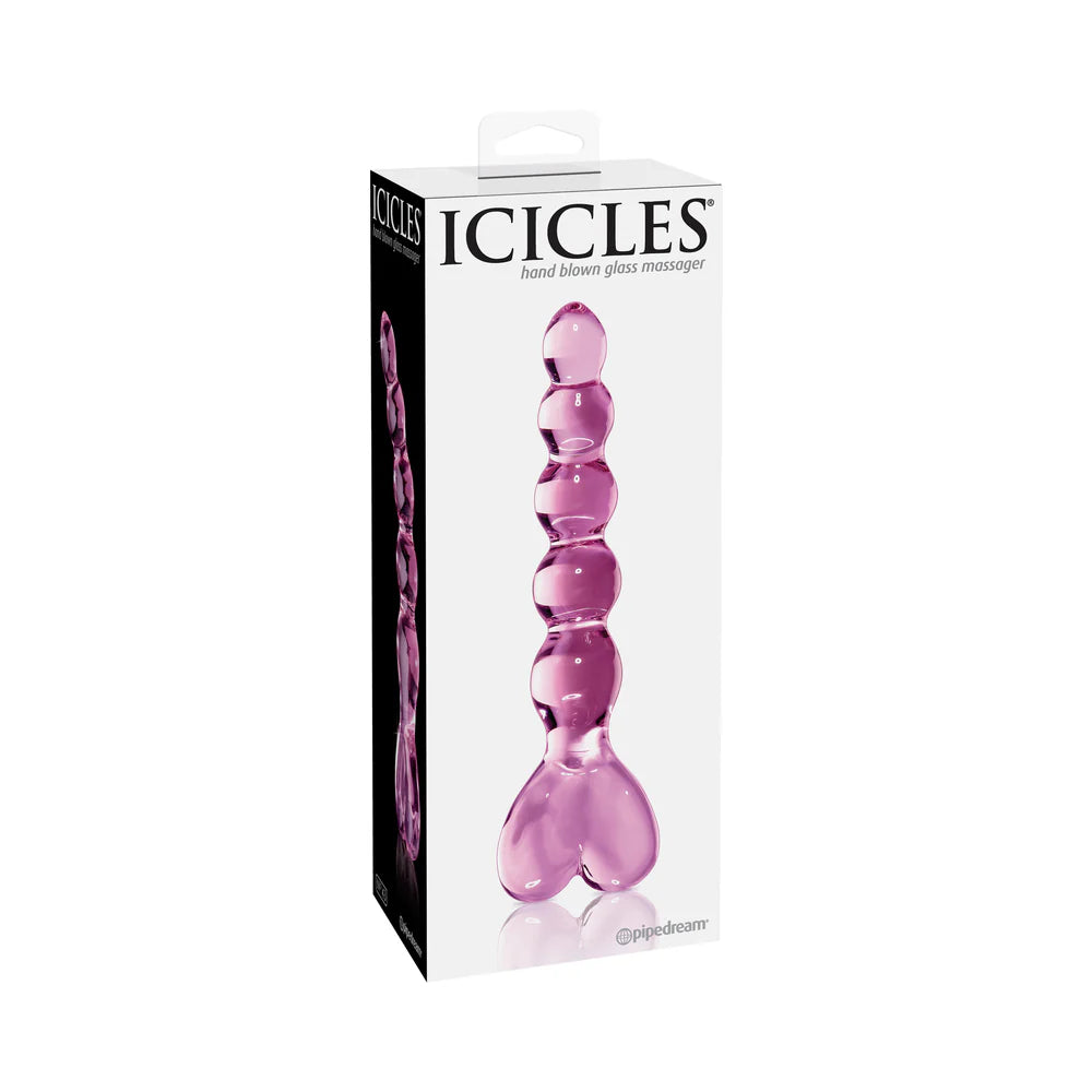 Icicles No. 43 Glass Massager with Heart-Shaped Handle