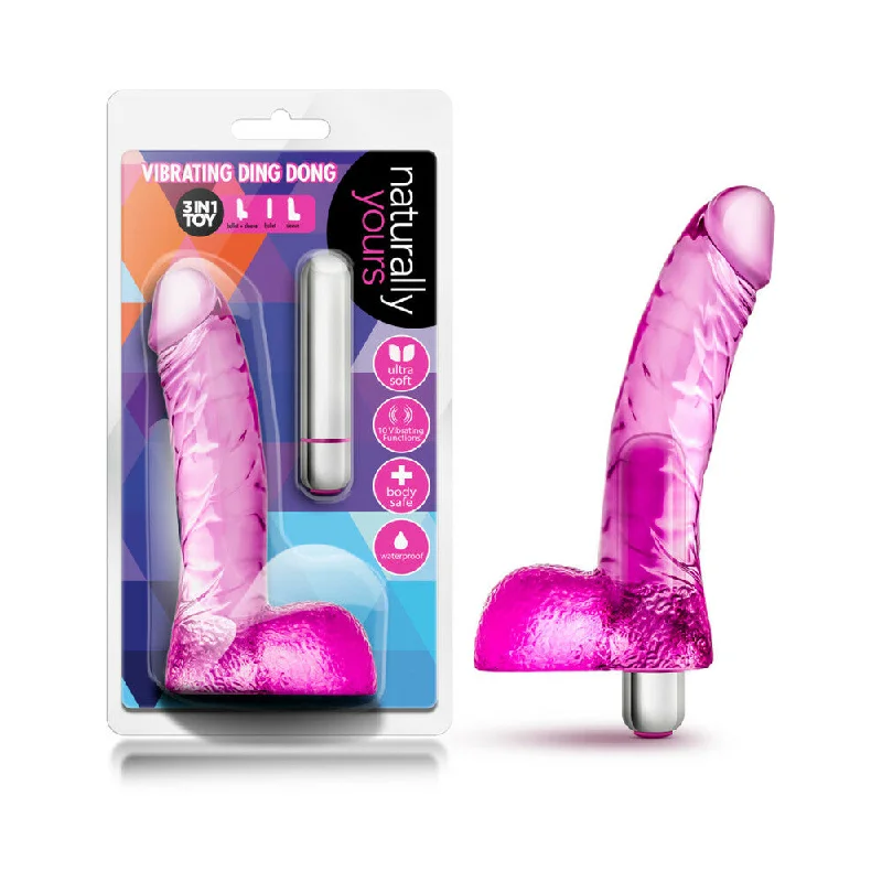 Naturally Yours Vibrating Ding Dong Pink Dildo