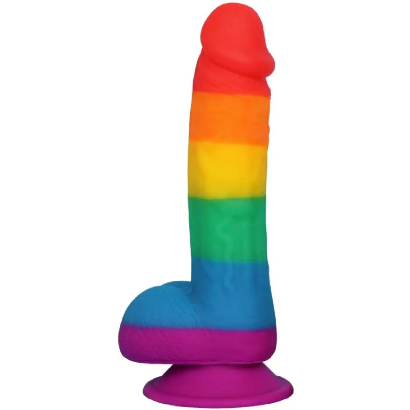 Rainbow Dildo - 8" Soft Silicone Big Realistic Dildo