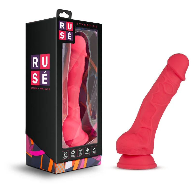 Ruse By Blush® | Hypnotize Realistic G-Spot Cerise 7.5-Inch Long Dildo With Balls & Suction Cup Base