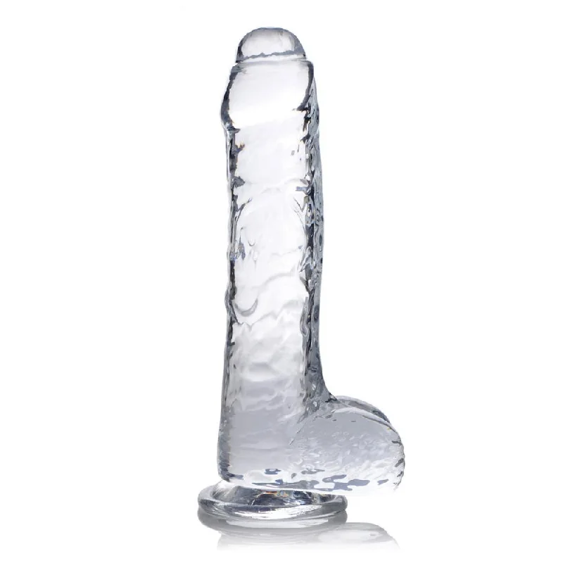 Slim C-Thru Clear Dildo with Balls