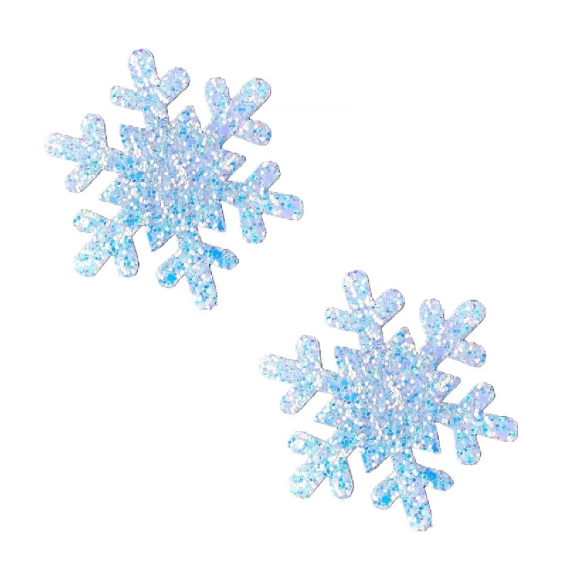 Super Sparkle White Chunky Glitter Snowflake  Nipple Cover Pasties