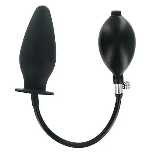 5-inch Black Inflatable Anal Butt Plug Probe with Hand Pump