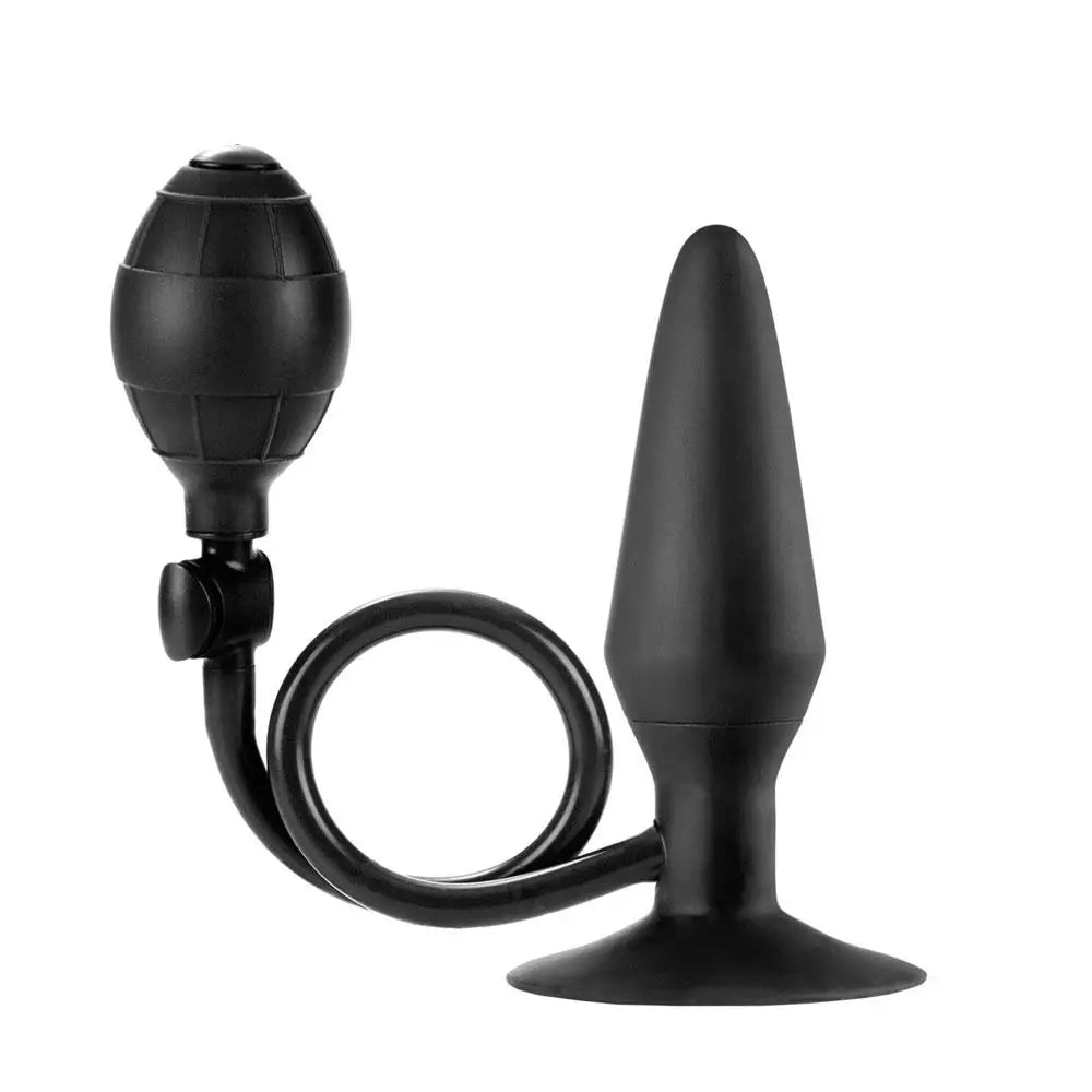 5-inch Large Black Inflatable Anal Butt Plug with Hand Pump