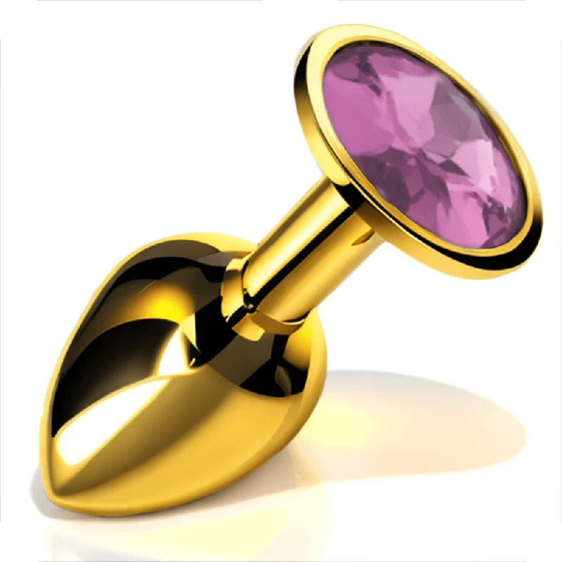 Chrome Gold Jewelled Butt Plug Rose