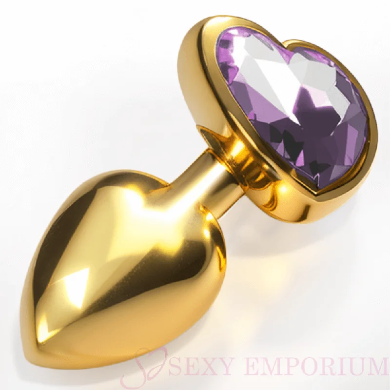 Heart Gold Butt Plug Lilac