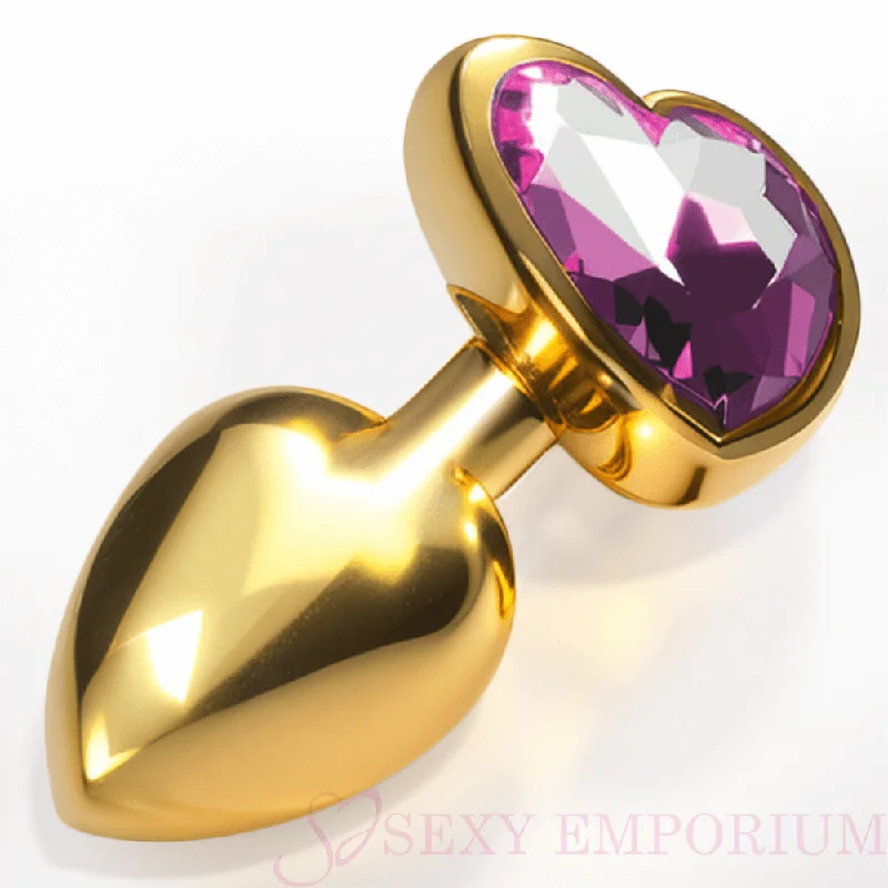 Heart Gold Butt Plug Rosy