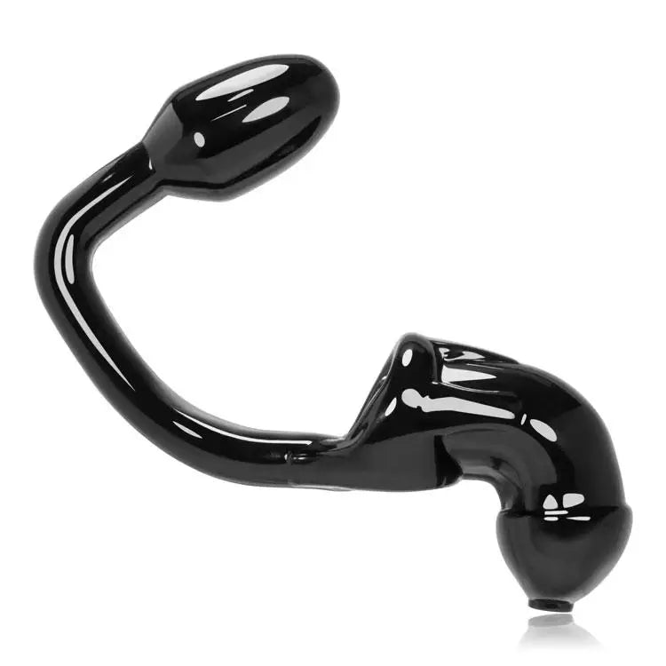 Oxballs Black Tailpipe Male Chastity Cock Cage and Butt Plug for Him