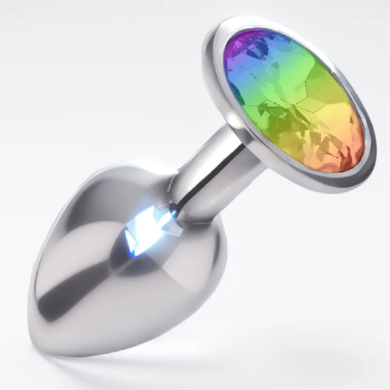 Sexy Emporium Jewelled Metal Beginner Butt Plug 3 Inch Rainbow