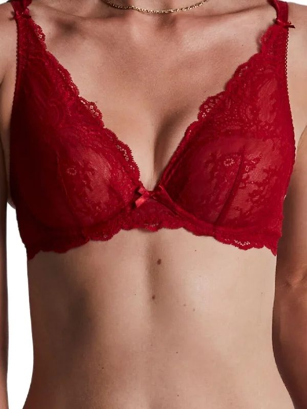 Danse Des Sens Triangle Plunge Bra - Irresistible Red