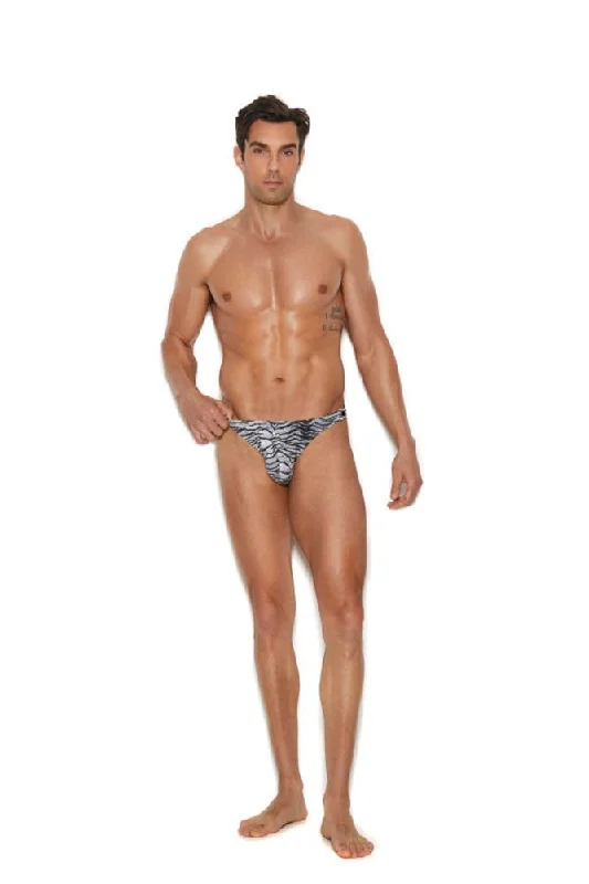 Men's Snap Closure Thong - Large-xlarge - Zebra