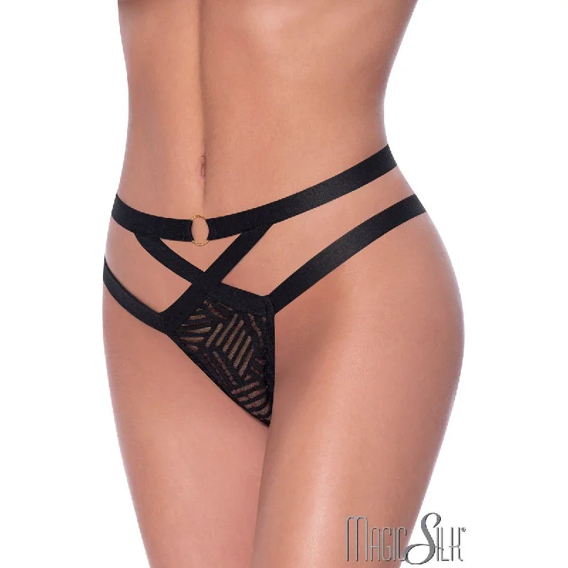 Strappy Striped Thong by Magic Silk